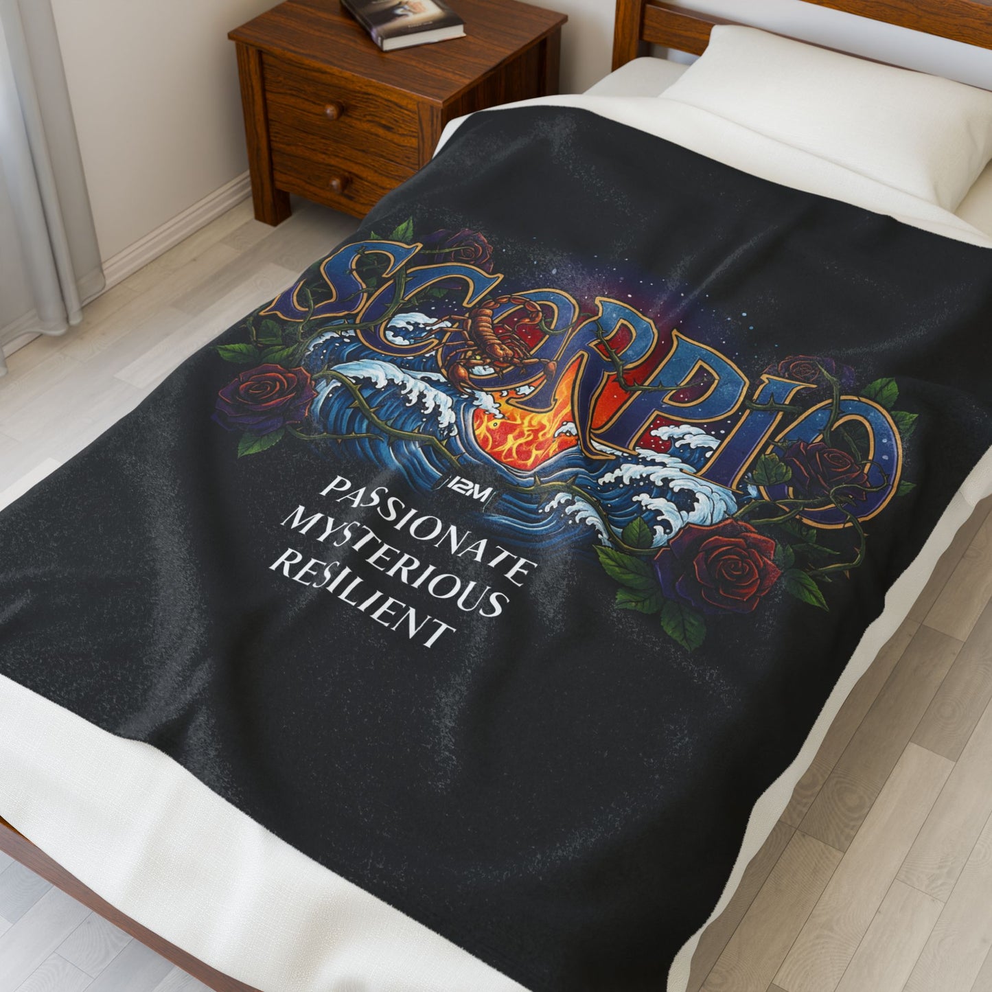 Scorpio Velveteen Plush Blanket, Zodiac Gift, Astrology Throw, Cozy Bed Cover, Mystical Home Decor, Perfect for Horoscope Lovers
