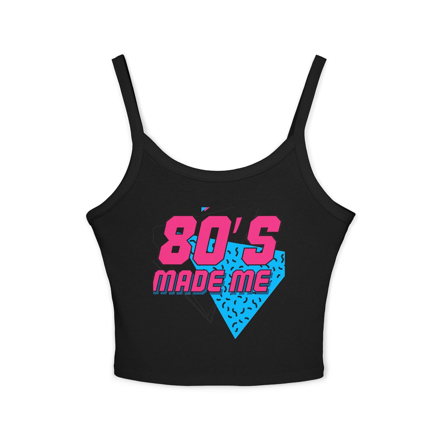 Retro 80's Made Me Spaghetti Strap Tank Top, 80s Party Wear, Summer Top, Vintage Style, Gift for Nostalgia Lovers