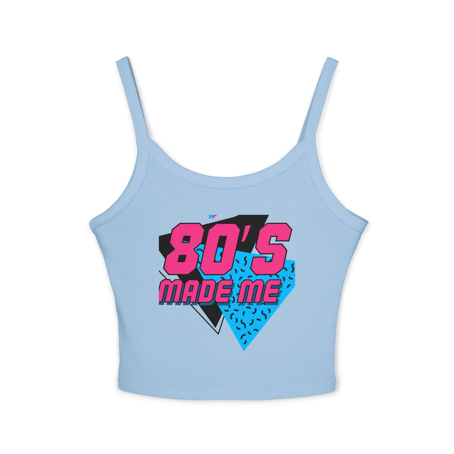 Retro 80's Made Me Spaghetti Strap Tank Top, 80s Party Wear, Summer Top, Vintage Style, Gift for Nostalgia Lovers
