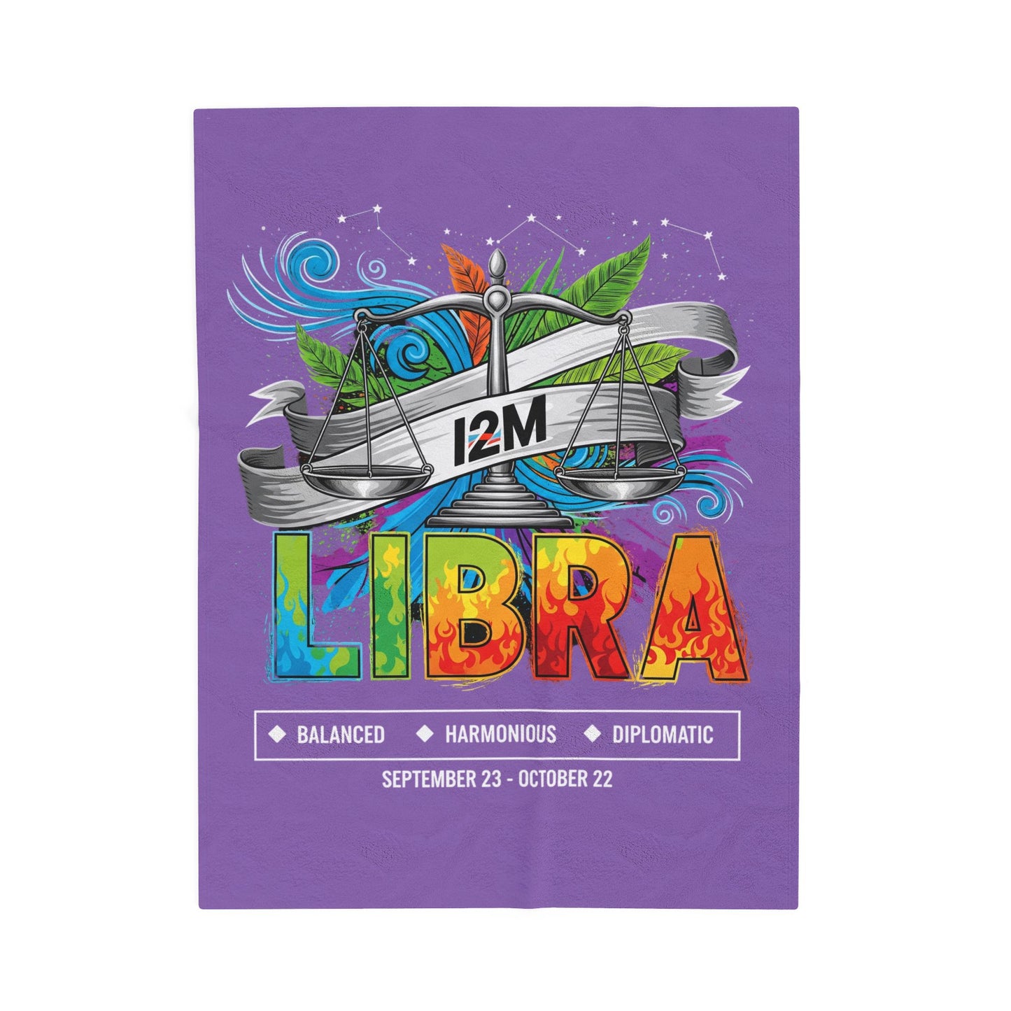 Libra Velveteen Plush Blanket, Cozy Astrology Throw, Gift for Zodiac Lovers, Personalized Home Décor, Libra Season Gift
