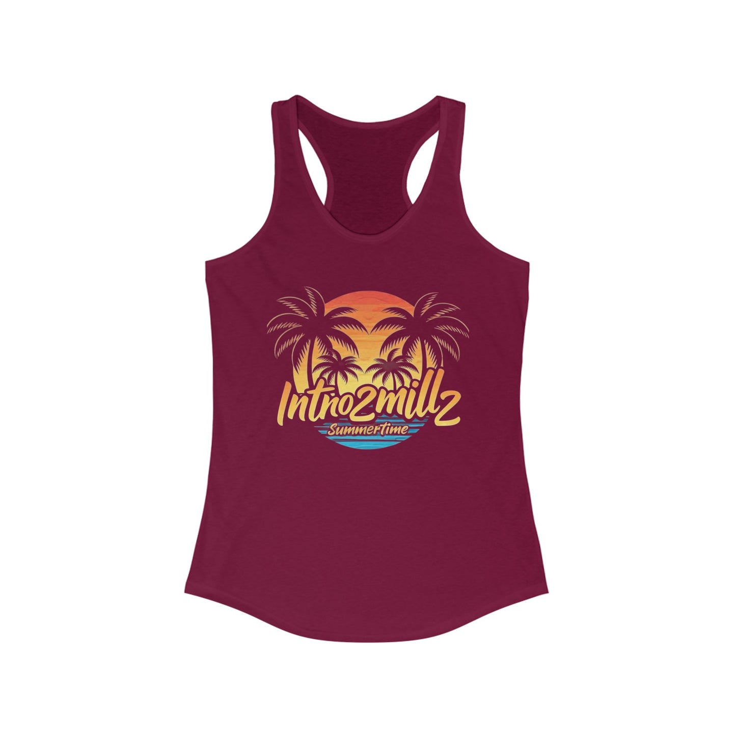 Tropical Beach Racerback Tank Top, Summer Vibes, Vacation Style, Aloha Look, Beach Getaway, Gift for Her