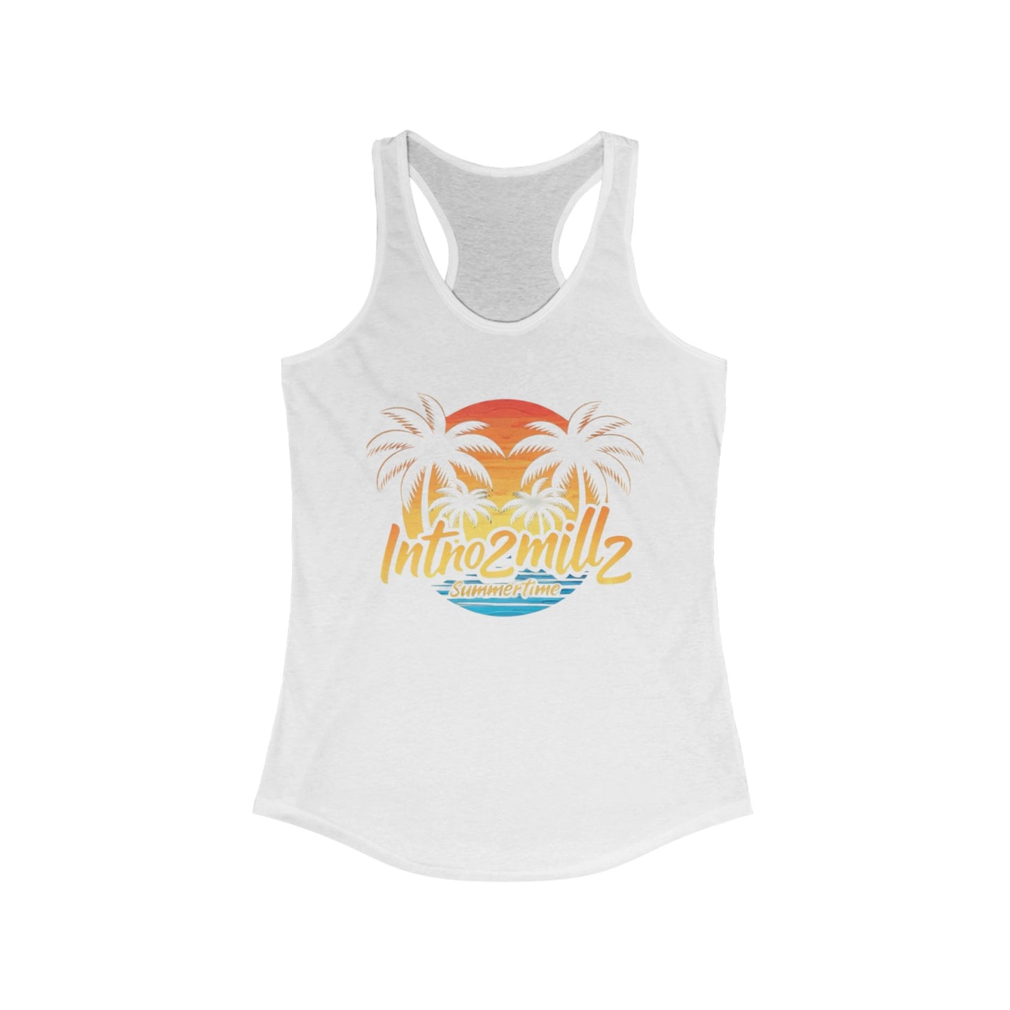 Tropical Beach Racerback Tank Top, Summer Vibes, Vacation Style, Aloha Look, Beach Getaway, Gift for Her