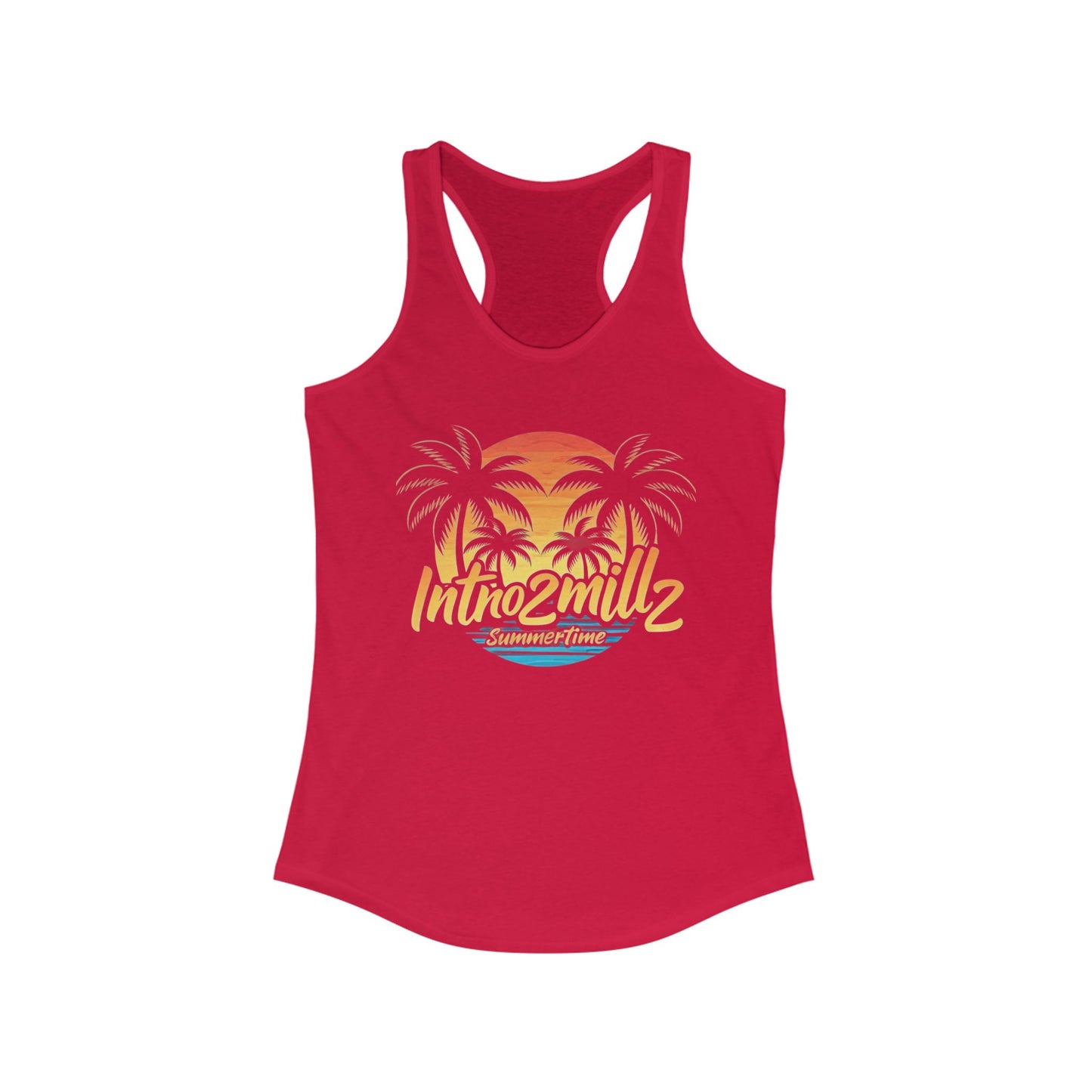 Tropical Beach Racerback Tank Top, Summer Vibes, Vacation Style, Aloha Look, Beach Getaway, Gift for Her