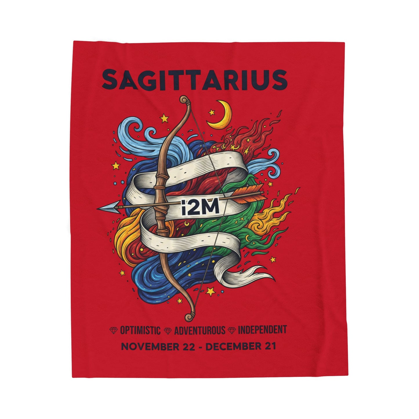 Sagittarius Velveteen Plush Blanket, Cozy Zodiac Throw, Astrology Gift, November Birthday Decor, Celestial Home Blanket