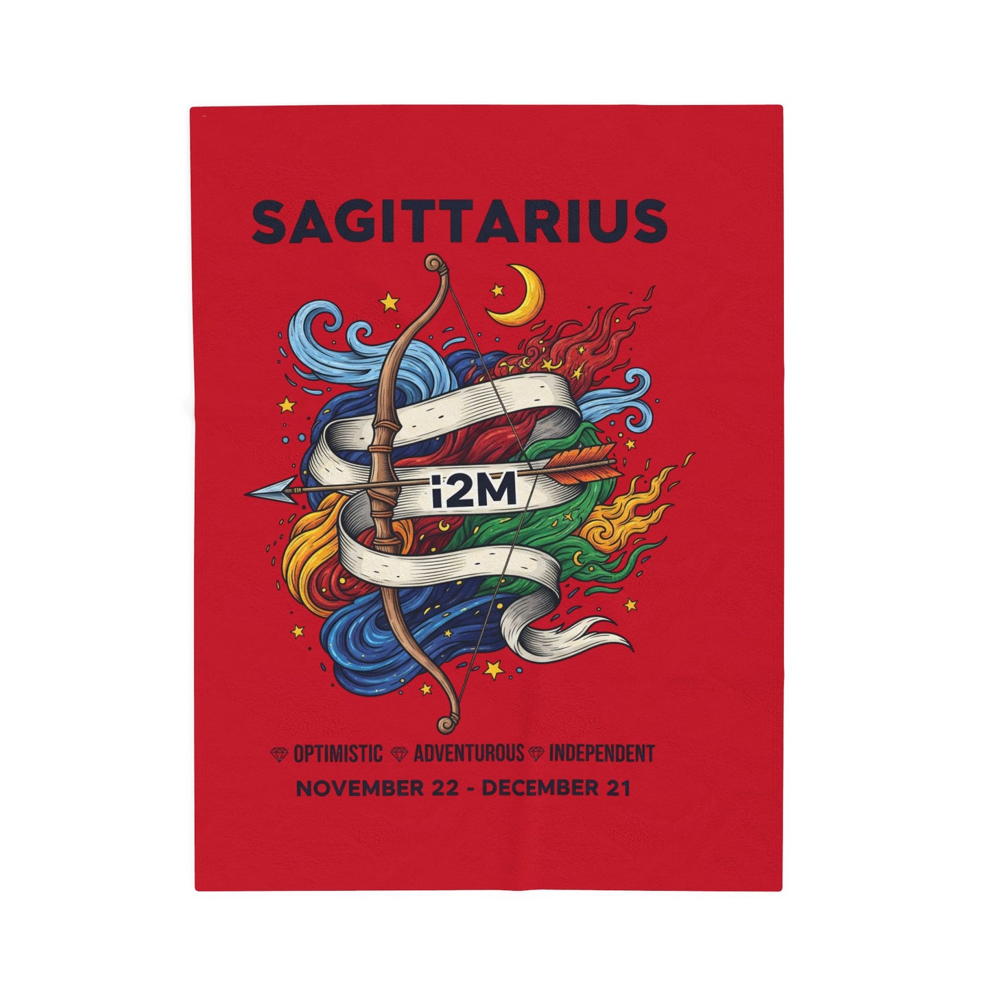 Sagittarius Velveteen Plush Blanket, Cozy Zodiac Throw, Astrology Gift, November Birthday Decor, Celestial Home Blanket