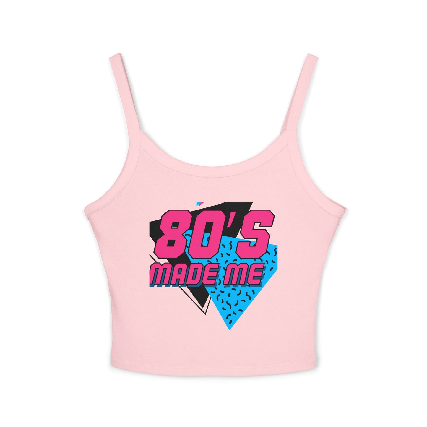 Retro 80's Made Me Spaghetti Strap Tank Top, 80s Party Wear, Summer Top, Vintage Style, Gift for Nostalgia Lovers