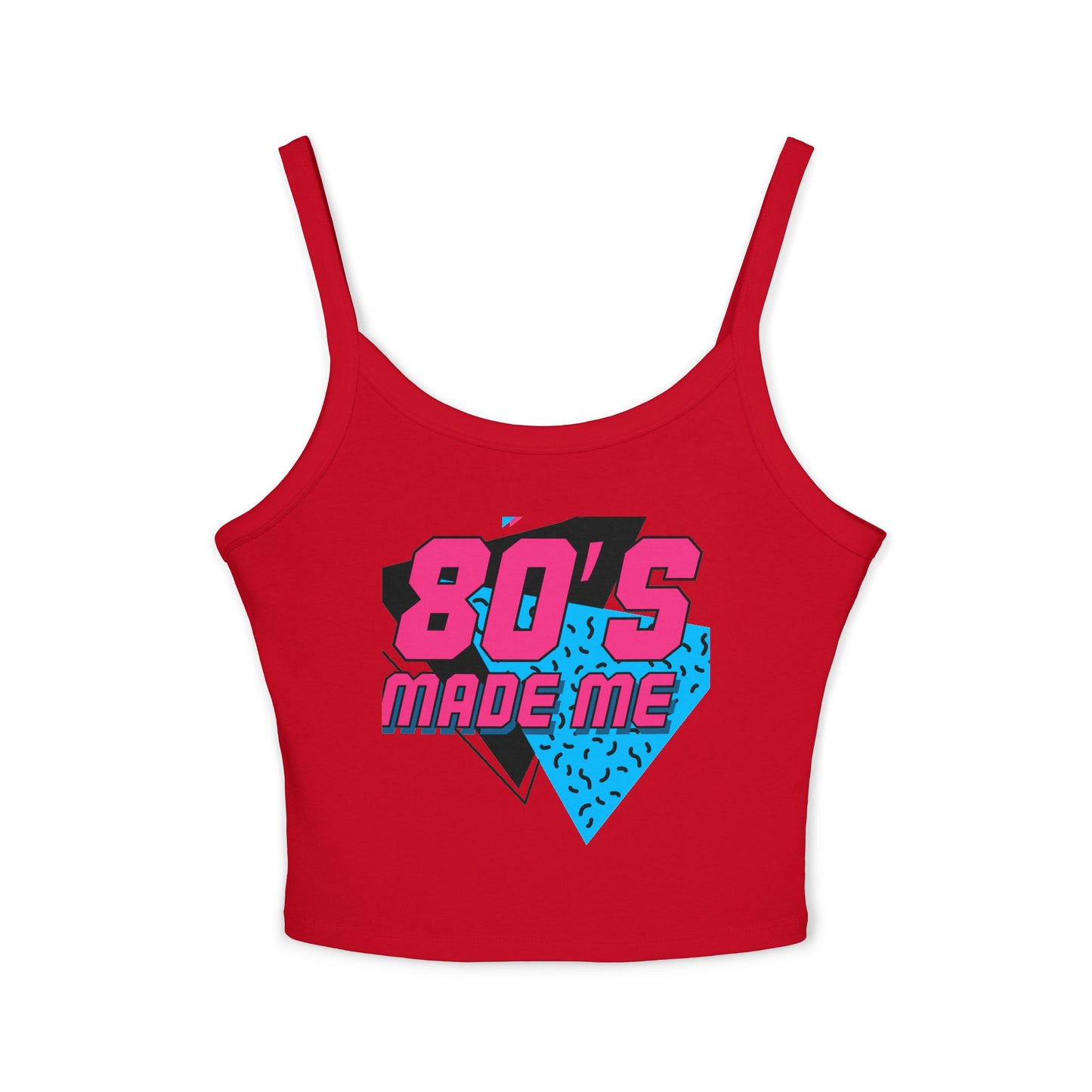 Retro 80's Made Me Spaghetti Strap Tank Top, 80s Party Wear, Summer Top, Vintage Style, Gift for Nostalgia Lovers