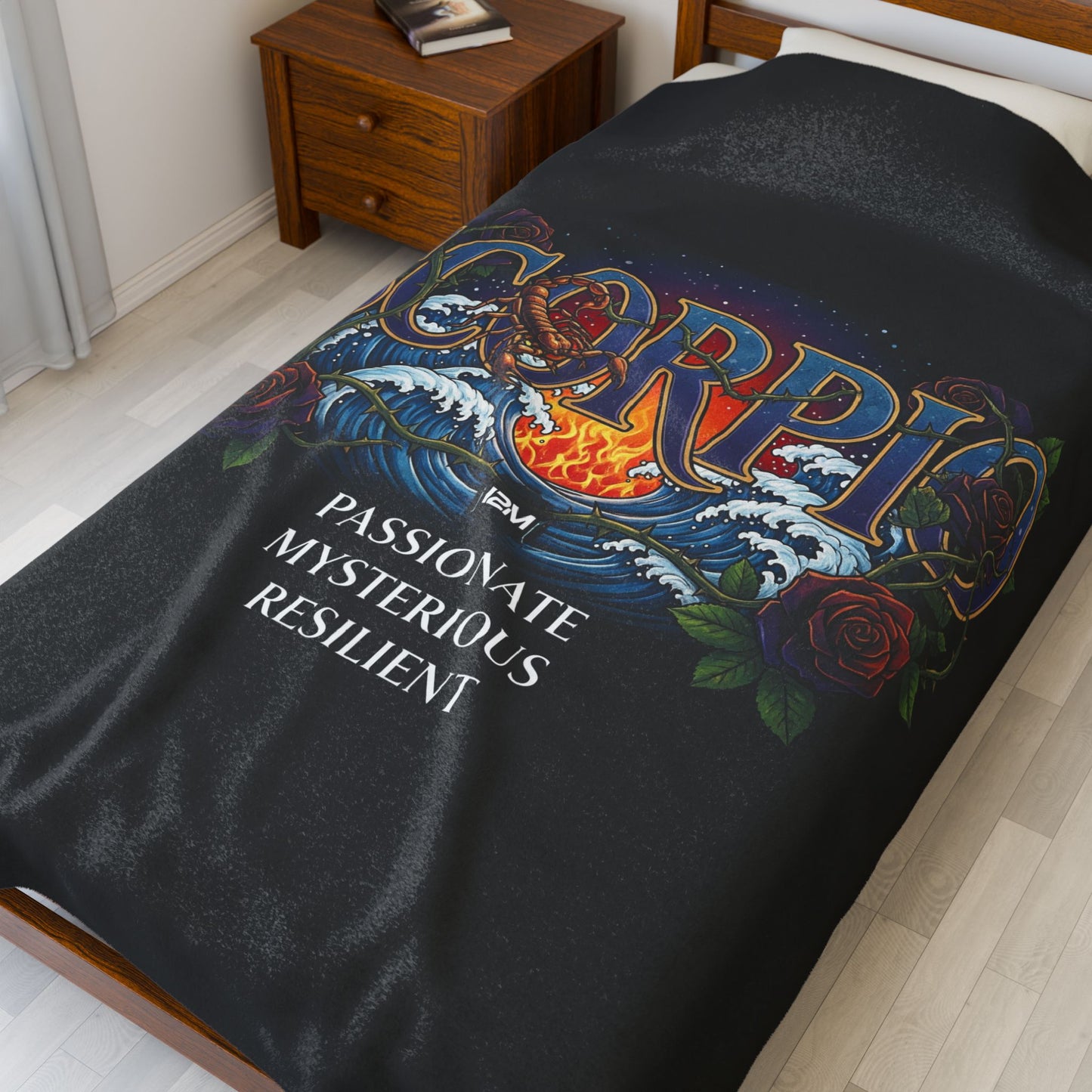 Scorpio Velveteen Plush Blanket, Zodiac Gift, Astrology Throw, Cozy Bed Cover, Mystical Home Decor, Perfect for Horoscope Lovers