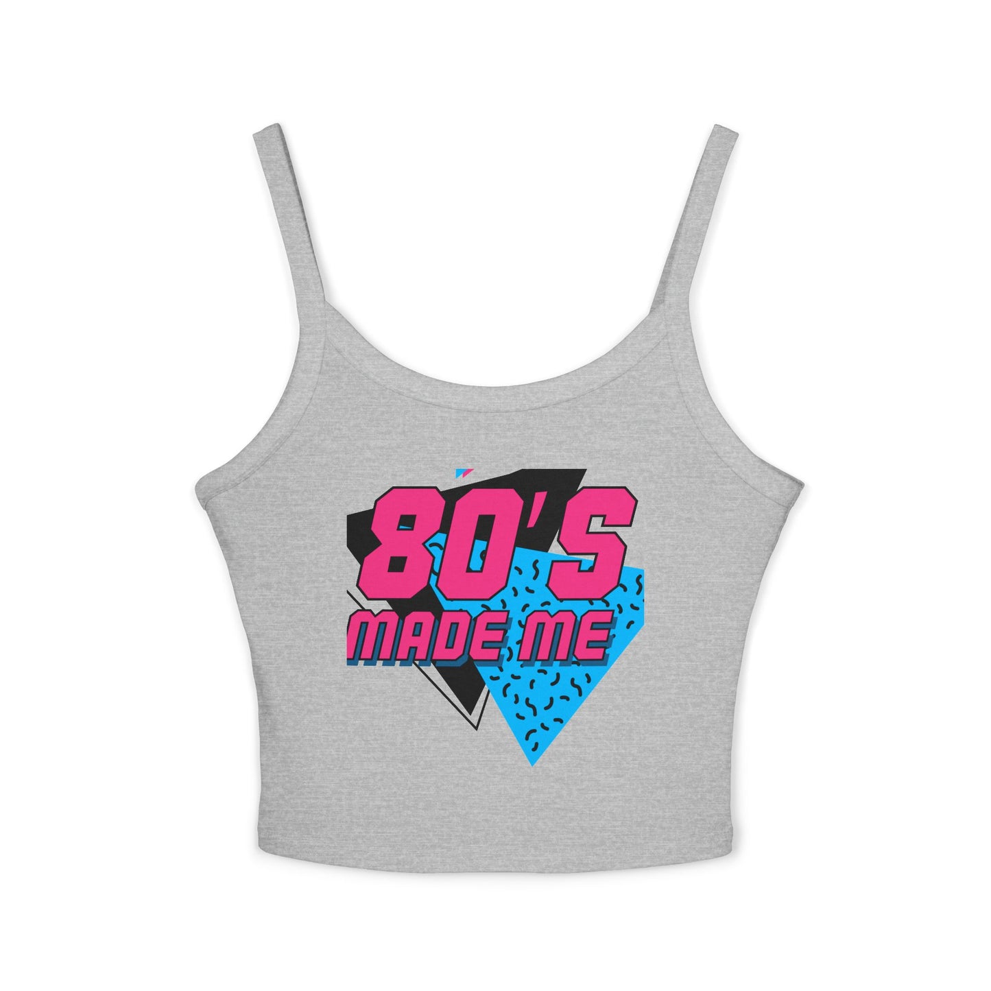 Retro 80's Made Me Spaghetti Strap Tank Top, 80s Party Wear, Summer Top, Vintage Style, Gift for Nostalgia Lovers