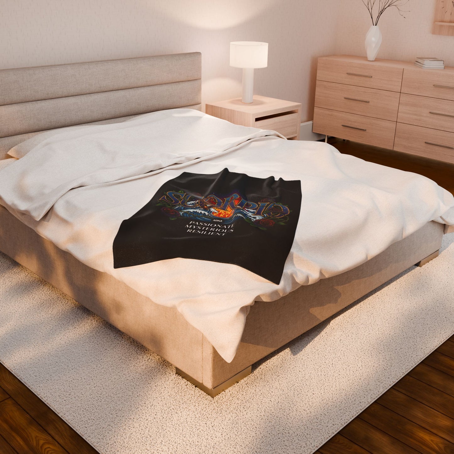 Scorpio Velveteen Plush Blanket, Zodiac Gift, Astrology Throw, Cozy Bed Cover, Mystical Home Decor, Perfect for Horoscope Lovers