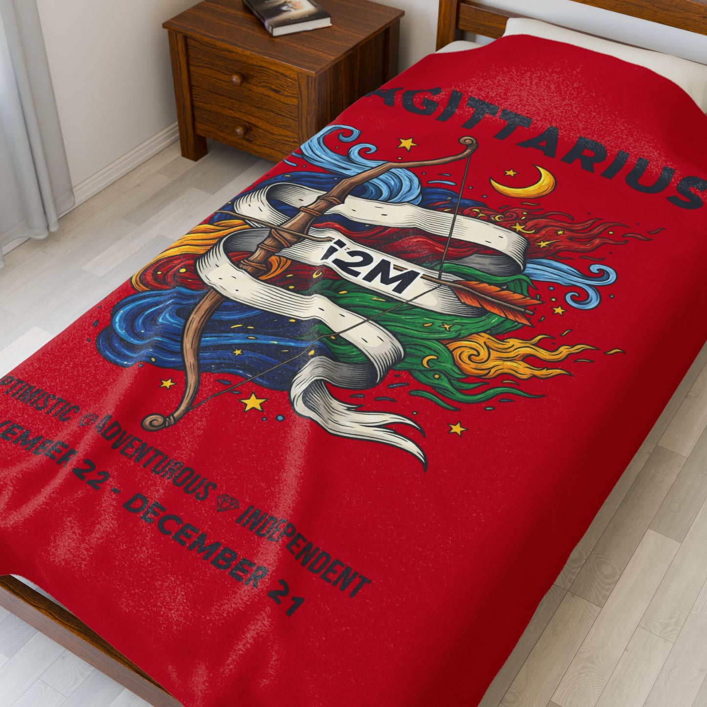 Sagittarius Velveteen Plush Blanket, Cozy Zodiac Throw, Astrology Gift, November Birthday Decor, Celestial Home Blanket
