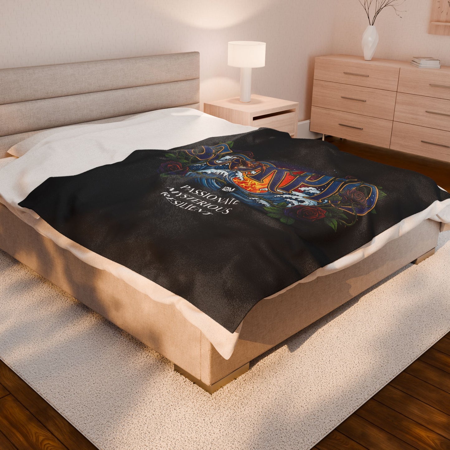 Scorpio Velveteen Plush Blanket, Zodiac Gift, Astrology Throw, Cozy Bed Cover, Mystical Home Decor, Perfect for Horoscope Lovers