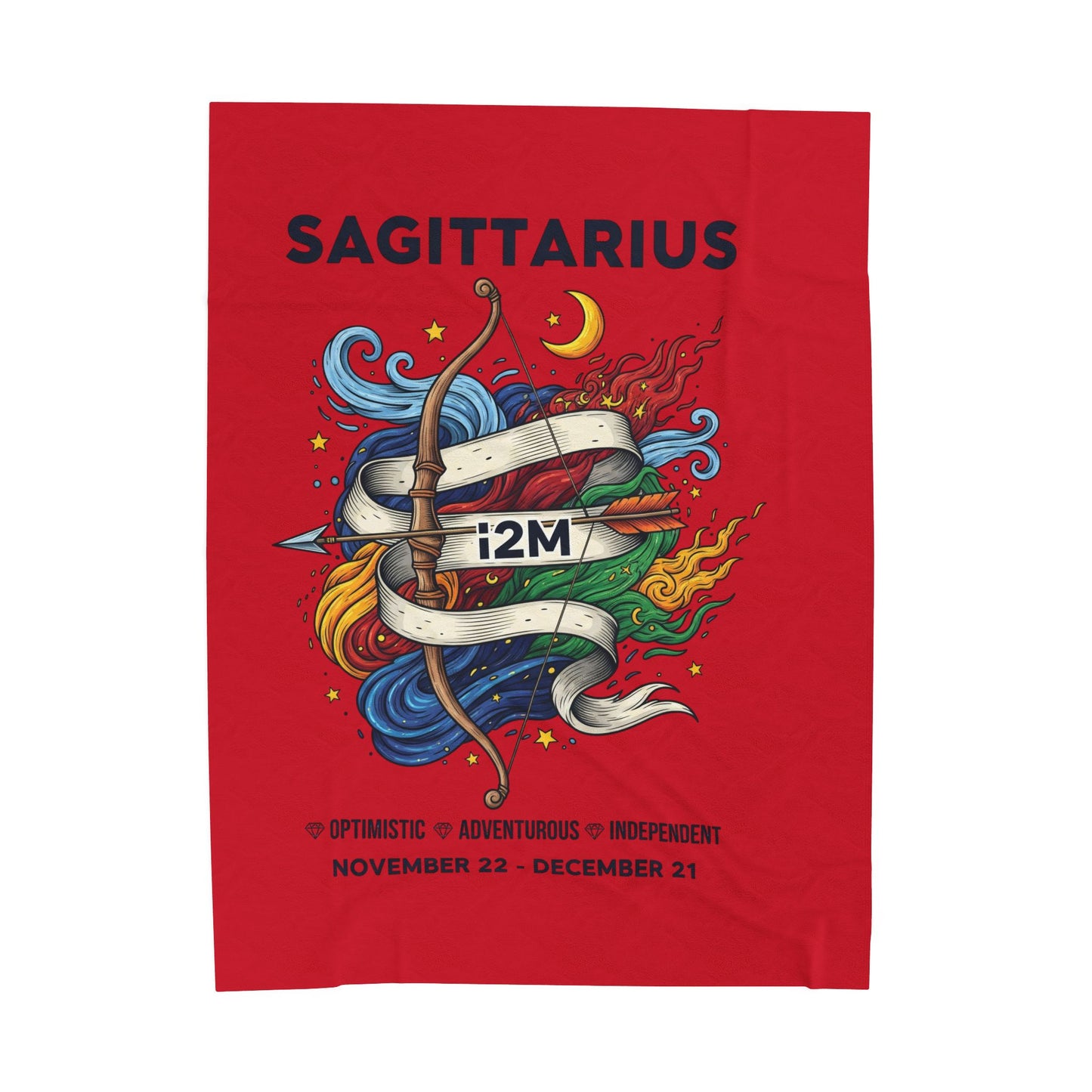 Sagittarius Velveteen Plush Blanket, Cozy Zodiac Throw, Astrology Gift, November Birthday Decor, Celestial Home Blanket
