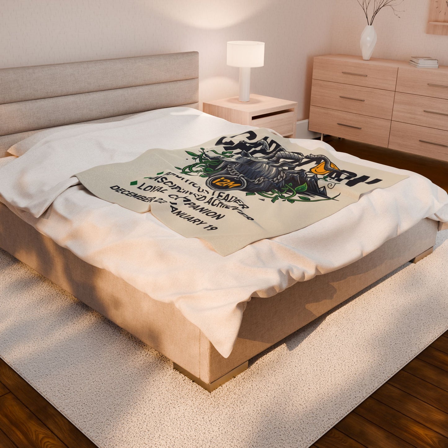 Cozy Capricorn Velveteen Plush Blanket | Astrology Gift, Zodiac Decor, Home Warmth, Birthday Present, Snuggly Throws