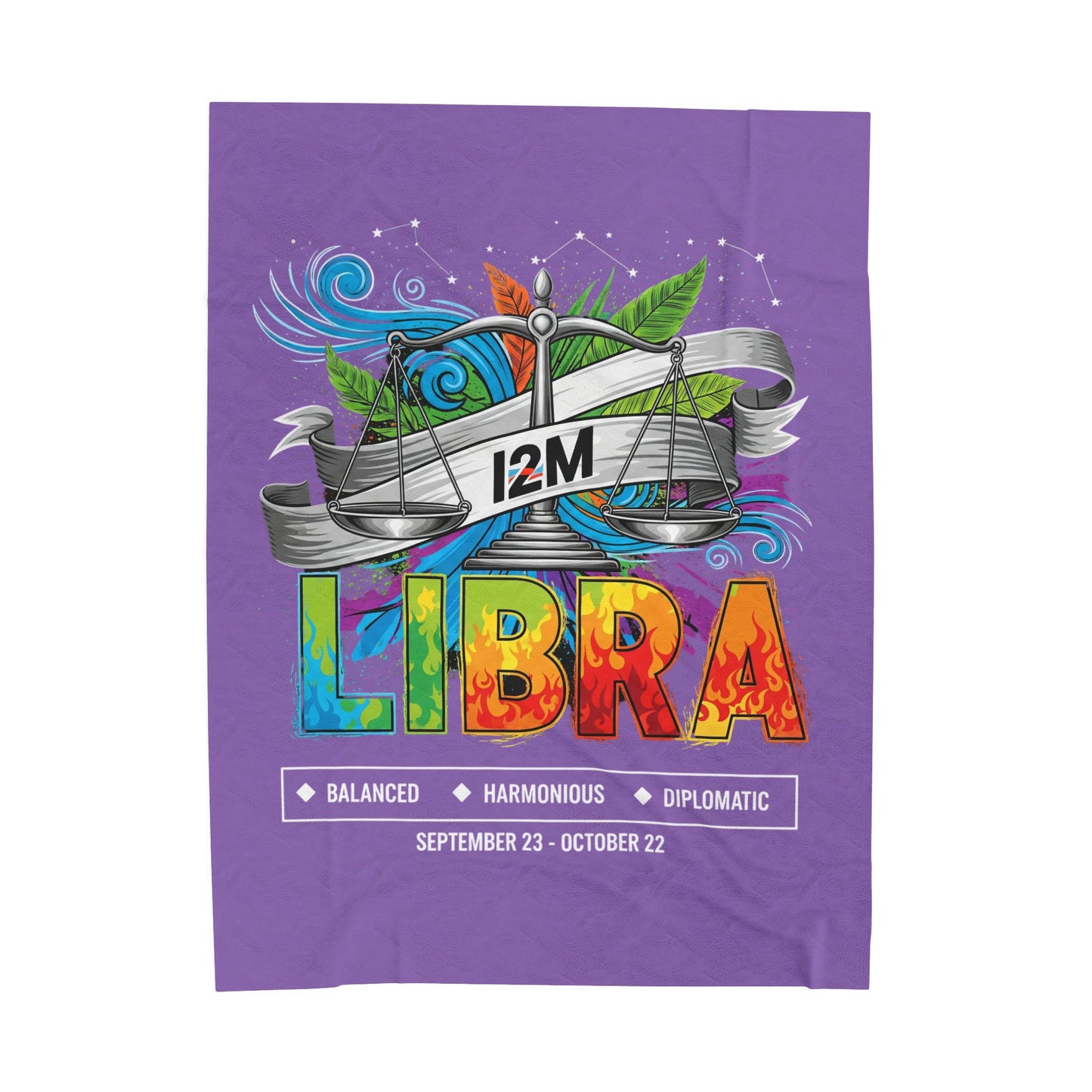 Libra Velveteen Plush Blanket, Cozy Astrology Throw, Gift for Zodiac Lovers, Personalized Home Décor, Libra Season Gift
