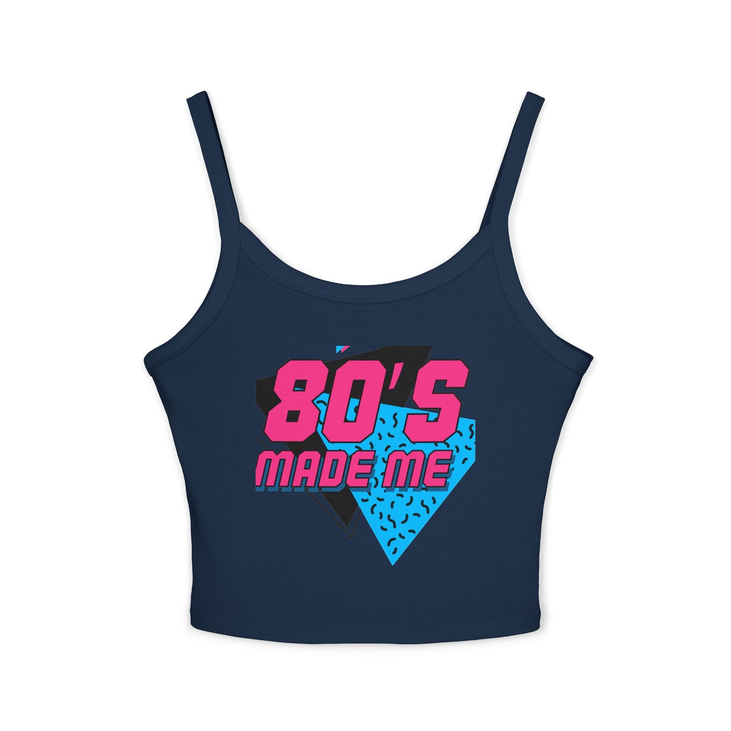 Retro 80's Made Me Spaghetti Strap Tank Top, 80s Party Wear, Summer Top, Vintage Style, Gift for Nostalgia Lovers