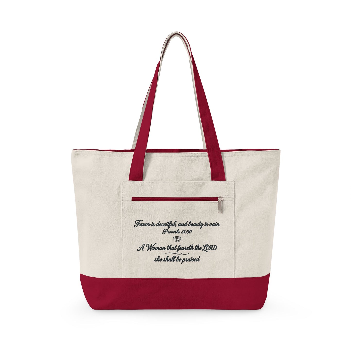 Zippered Canvas Tote – Afrocentric Earth Art Tote with Africa Silhouette & Pan-African Colors
