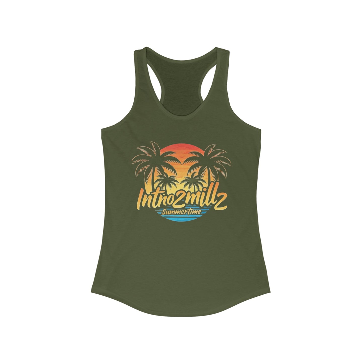 Tropical Beach Racerback Tank Top, Summer Vibes, Vacation Style, Aloha Look, Beach Getaway, Gift for Her