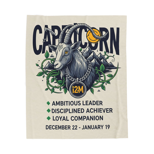 Cozy Capricorn Velveteen Plush Blanket | Astrology Gift, Zodiac Decor, Home Warmth, Birthday Present, Snuggly Throws