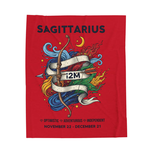 Sagittarius Velveteen Plush Blanket, Cozy Zodiac Throw, Astrology Gift, November Birthday Decor, Celestial Home Blanket