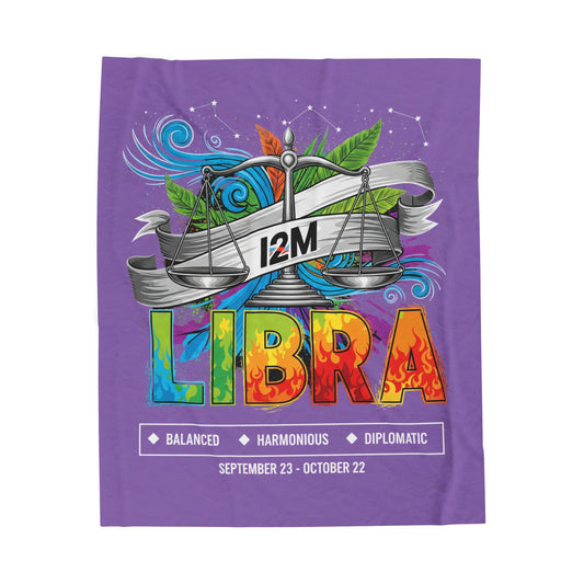 Libra Velveteen Plush Blanket, Cozy Astrology Throw, Gift for Zodiac Lovers, Personalized Home Décor, Libra Season Gift