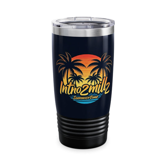 Tropical Summer Tumbler, 20oz | Travel Mug with Palm Tree Design | Perfect for Beach Lovers, Gift for Summer Holidays, Insulated Drinkware