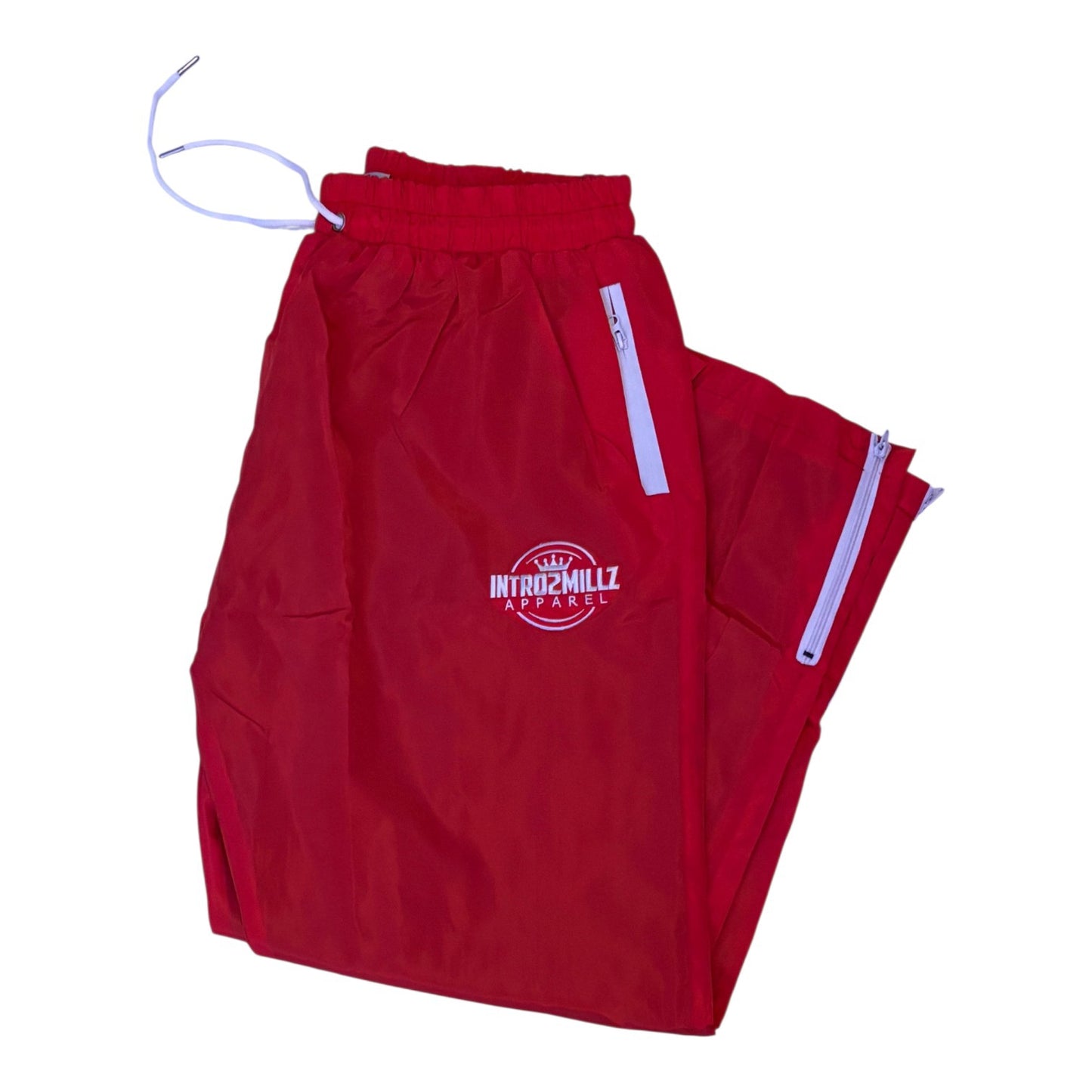Red and white embroidery tracksuit